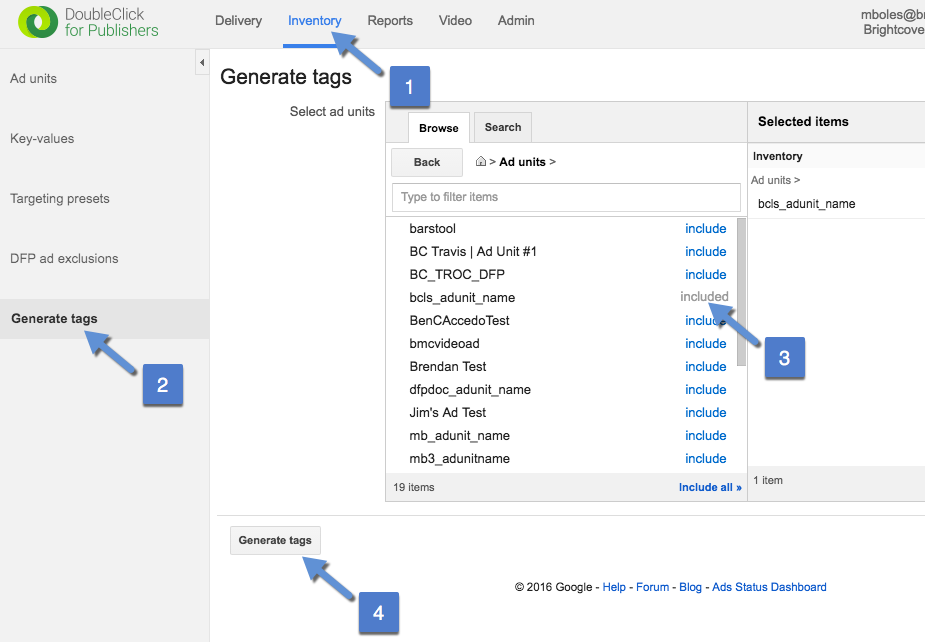 navigate to generate tags