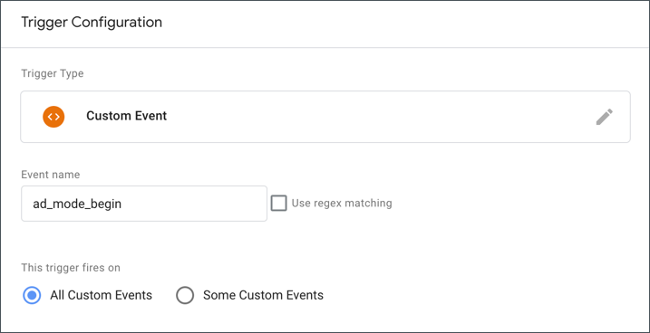 Trigger configuration name