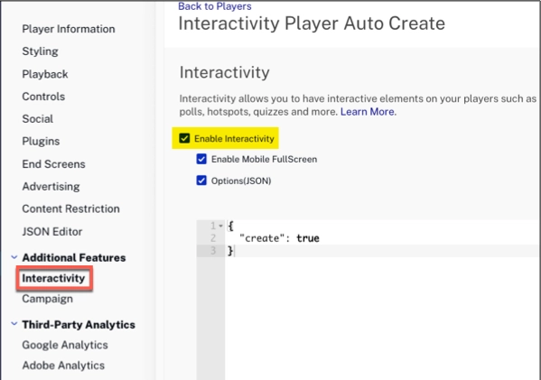 enable interactivity