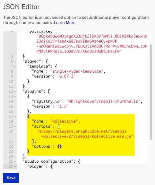 JSON configuration