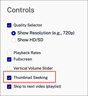 Thumbnails checkbox