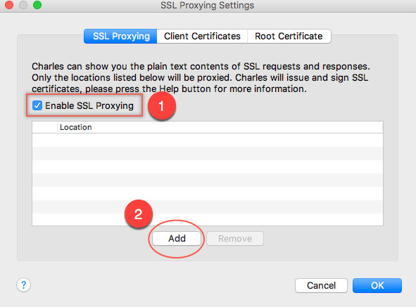 SSL Proxy settings