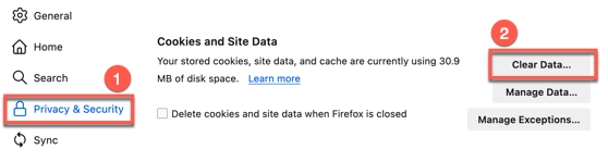 Clear Firefox cache